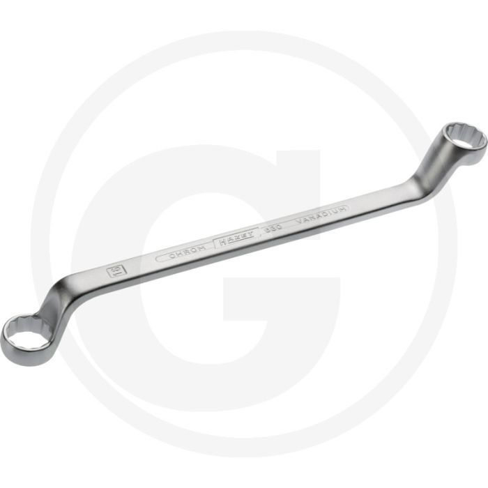 Hazet ringsleutel 16 x 18 mm 260 mm lang, tief gekröpft, dünnwandig, verchromt, din 838, made in germany
