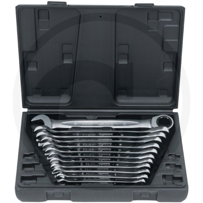 Ks tools gearplus® ratelringsteeksleutelset, 12-delig, 8 - 19 mm - flanktraction-profil, 72 tanden Ks tools gearplus® ratelringsteeksleutelset, 12-delig, 8 - 19 mm - flanktraction-profil, 72 tanden
