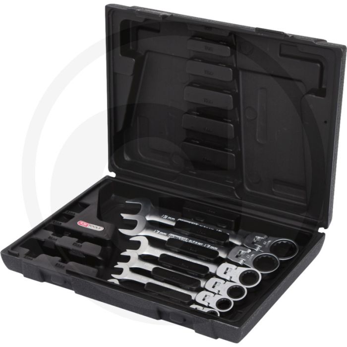Ks tools gearplus® scharnier ratelring-steeksleutelset, 6-delig, 8 - 19 mm, vergrendelbaar, 72 tanden Ks tools gearplus® scharnier ratelring-steeksleutelset, 6-delig, 8 - 19 mm, vergrendelbaar, 72 tanden
