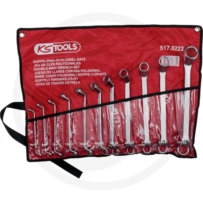 Ks tools dubbele ringsleutelset, 11-delig: 6 x 7 - 30 x 32 mm, 12-kant, chroom vanadium Ks tools dubbele ringsleutelset, 11-delig: 6 x 7 - 30 x 32 mm, 12-kant, chroom vanadium