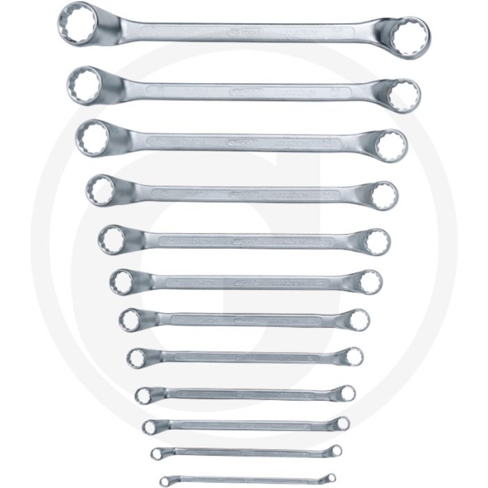Ks tools ringsleutelset, 12-delig gebogen, 6x7 - 30x32 mm - 12-kant, dunwandig, chroom vanadium Ks tools ringsleutelset, 12-delig gebogen, 6x7 - 30x32 mm - 12-kant, dunwandig, chroom vanadium