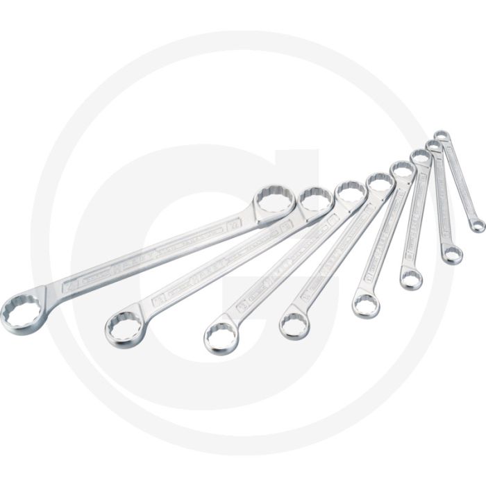 Hazet dubbele-ringsleutelset 8-delig - chroom-vanadium - sleutelwijdte: 6x7 tot 21x22 mm