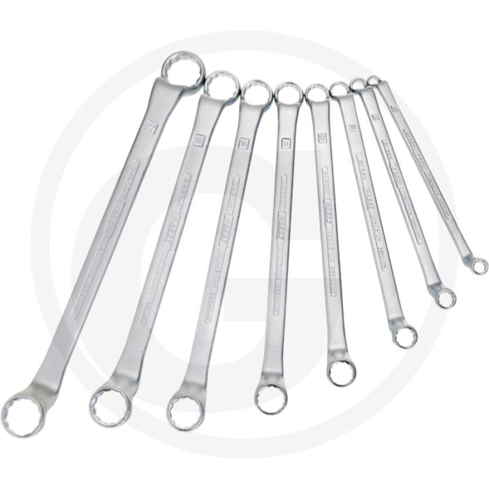 Hazet dubbele-ringsleutelset 12-delig - chroom-vanadium - sleutelmaten 6 x 7 tot 27 x 32 mm