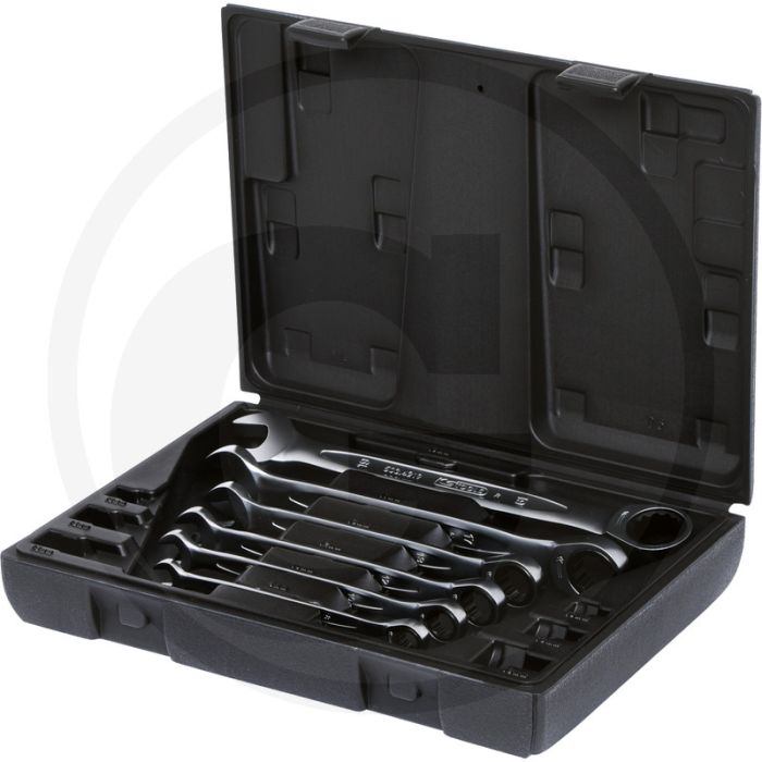 Ks tools gearplus® Ratschenringschlüssel-Satz, 6-teilig, 8 - 19 mm - 72 Zähne, satiniert