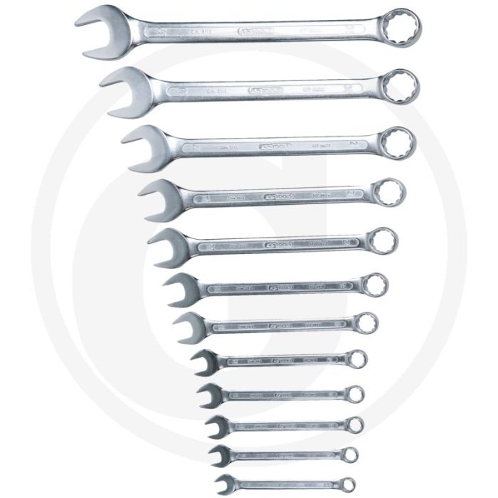 Ks tools ring-steeksleutelset, gebogen 12-delig 10 - 32 mm, chroom vanadium. Ks tools ring-steeksleutelset, gebogen 12-delig 10 - 32 mm, chroom vanadium.