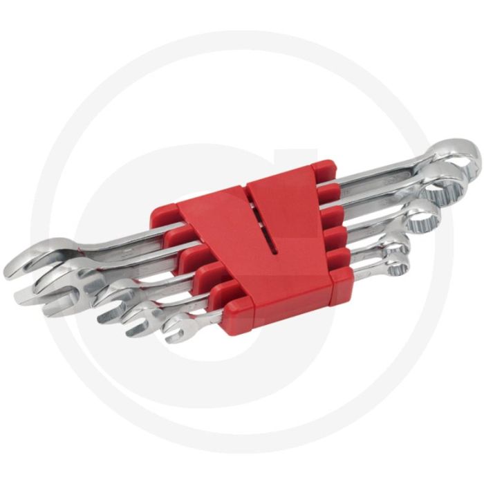 Ks tools ring-steeksleutelset, gebogen, 5-delig, chroom vanadium, 8-19 mm