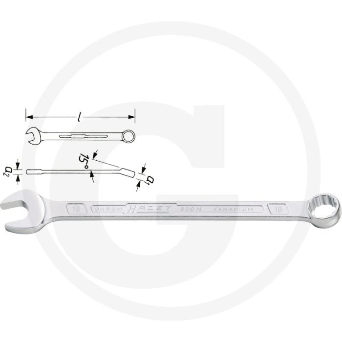 Clé mixte Hazet 24 mm, chrome-vanadium, 328 mm Clé mixte Hazet 24 mm, chrome-vanadium, 328 mm