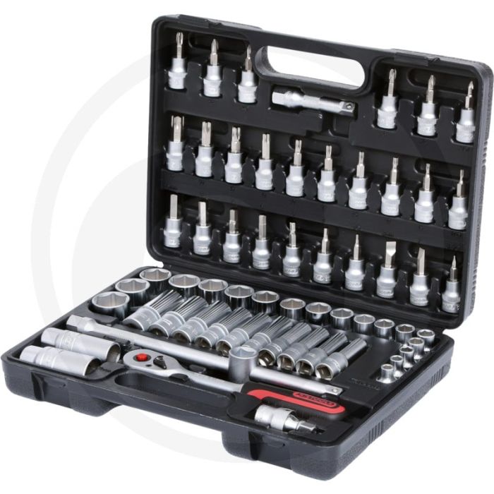 Ks tools 3/8" superlock dopsleutelset, 61-delig, chroom vanadium, in kunststofkoffer
