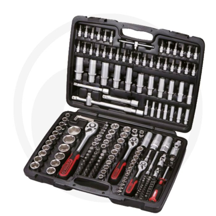 Jeu de clés à douille Ks Tools, 179 pièces, dans un coffret en plastique - chrome-vanadium, profil Flanktraction, finition satinée mate Jeu de clés à douille Ks Tools, 179 pièces, dans un coffret en plastique - chrome-vanadium, profil Flanktraction, finition satinée mate