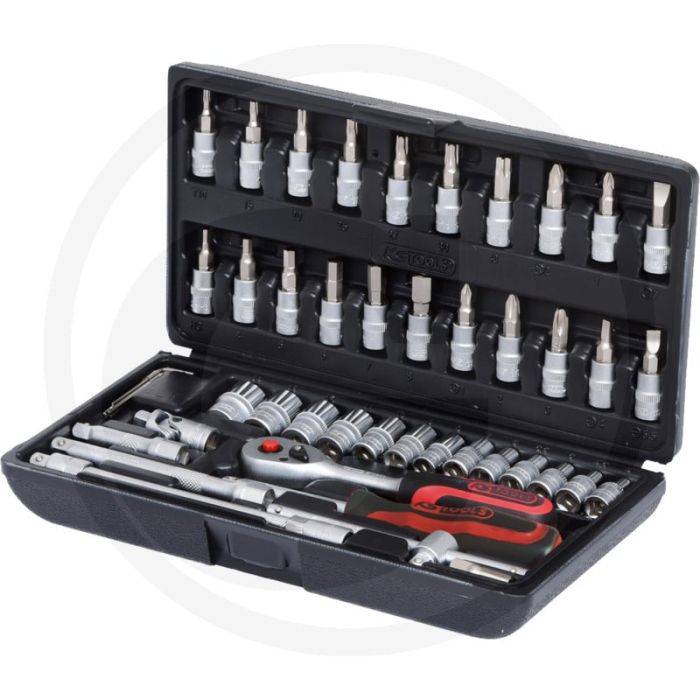 Jeu de clés à douille Ks Tools 1/4" Superlock - 46 pièces, chrome-vanadium, mallette en plastique Jeu de clés à douille Ks Tools 1/4" Superlock - 46 pièces, chrome-vanadium, mallette en plastique