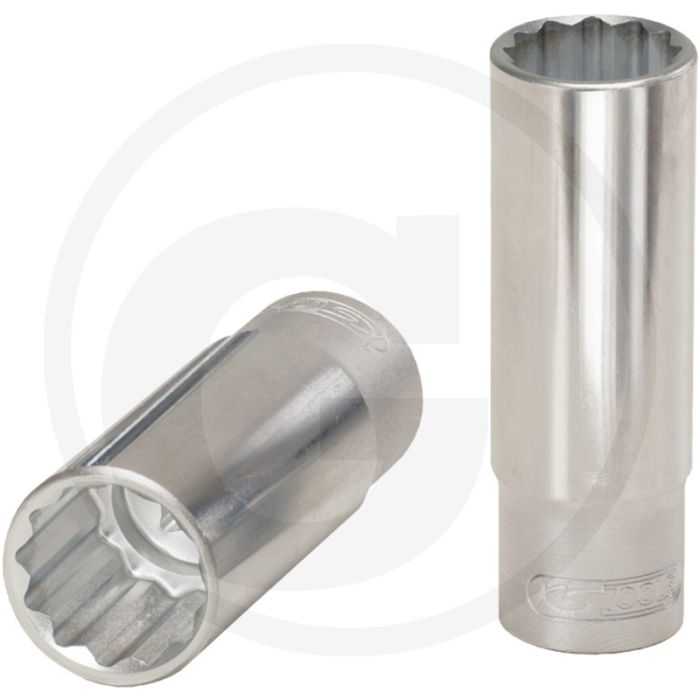 Ks tools 1/2" 12-kant dopsleutel, lang, 10 mm - flanktraction-profil, din 3124/iso 2725-1