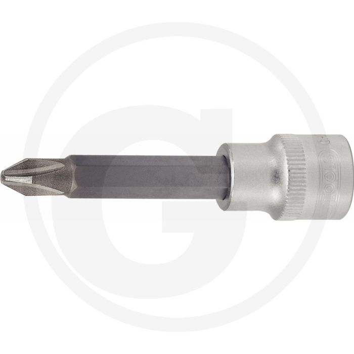 Ks tools 1/2” dopsleutelbit voor kruiskopschroeve - ph 2, lange uitvoering, chroom vanadium Ks tools 1/2” dopsleutelbit voor kruiskopschroeve - ph 2, lange uitvoering, chroom vanadium