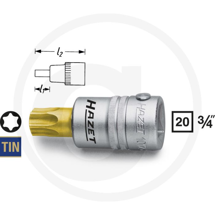 Hazet dopsleutelbit torx® t90 80mm tin gecoat