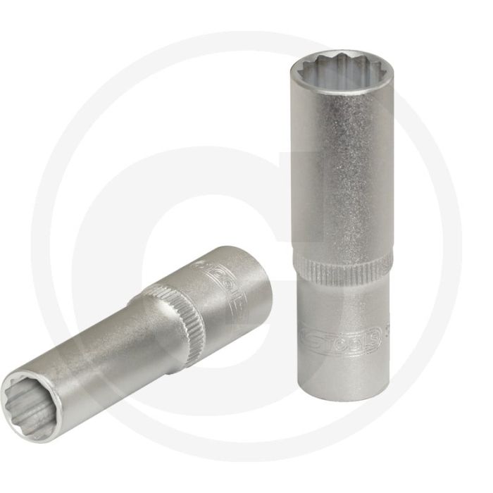 Ks tools 3/8" 12-kant dopsleutel, lang, 20 mm - lange uitvoering, chrom vanadium