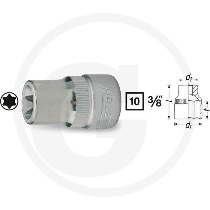 Embout de clé à douille Hazet Torx® E8, 28 mm, chrome-vanadium chromé, 3/8" Embout de clé à douille Hazet Torx® E8, 28 mm, chrome-vanadium chromé, 3/8"