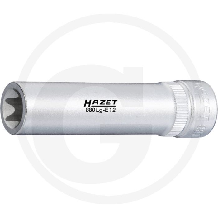 Embout de clé à douille Hazet Torx® E8, 65 mm, chrome-vanadium, 3/8" Embout de clé à douille Hazet Torx® E8, 65 mm, chrome-vanadium, 3/8"