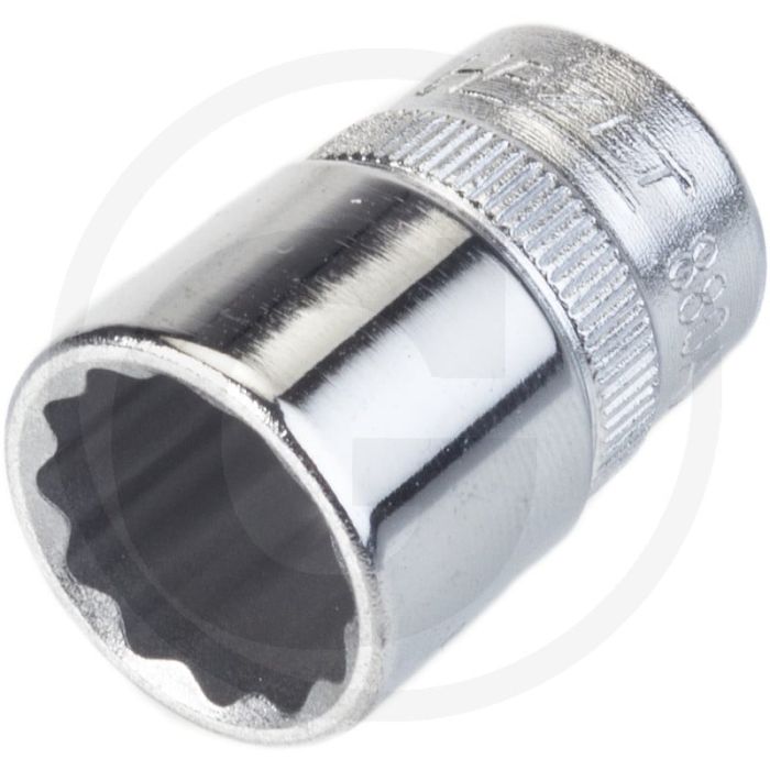 Clé à douille à 12 pans Hazet 9/16" 29,5 mm en chrome-vanadium chromée 3/8"