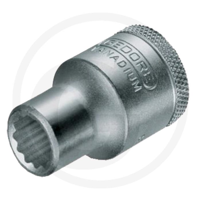 Clé à douille Gedore 1/2" à six pans, pouces 9/16” 38 mm, acier 31CrV3, chromée Clé à douille Gedore 1/2" à six pans, pouces 9/16” 38 mm, acier 31CrV3, chromée