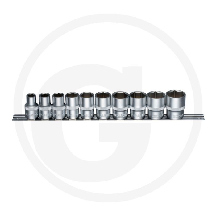 Black edition 10-delige 1/2" dopsleutelset, korte uitvoering, mat gesatineerd