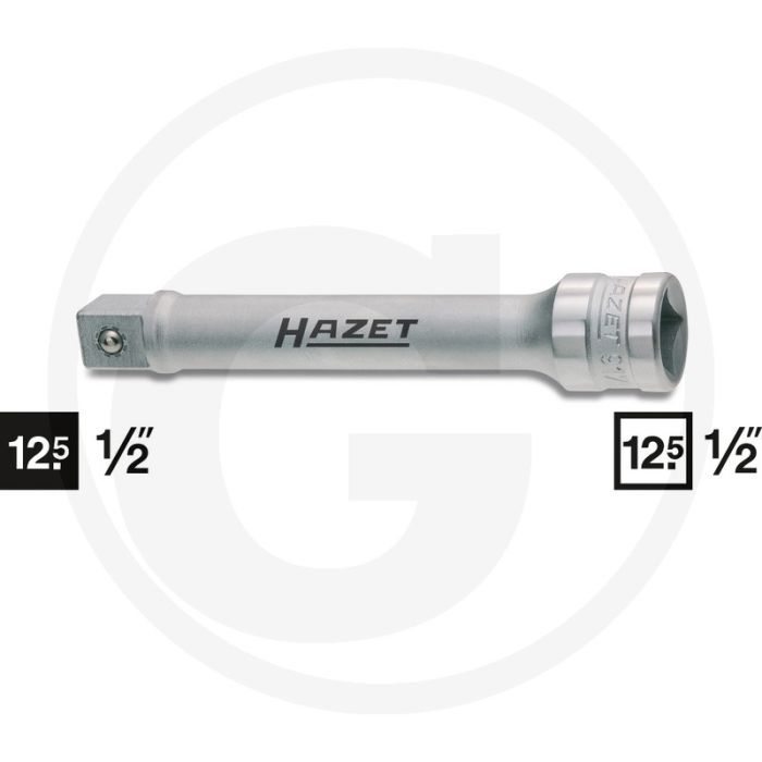Hazet verlengstuk 12,5 (1/2") - lengte 123mm, chroom-vanadium, din 3123/iso 3316