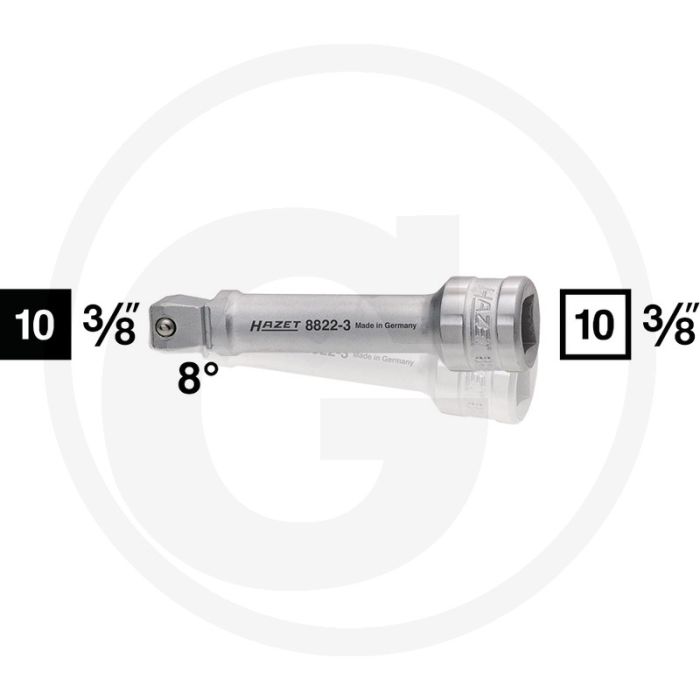 Hazet verlengstuk, draaibaar 10 (3/8") - lengte 74mm, chroom-vanadium