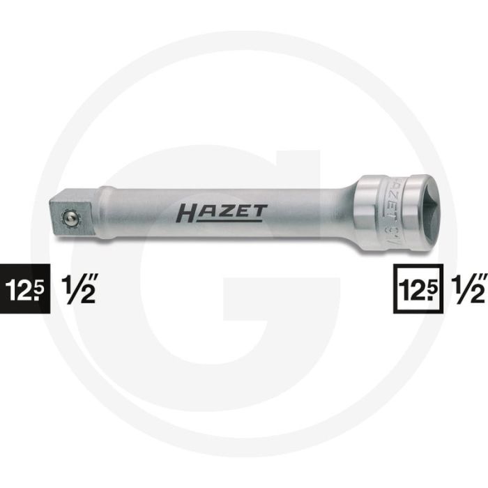 Hazet verlengstuk 12,5 (1/2") - lengte 123mm Hazet verlengstuk 12,5 (1/2") - lengte 123mm