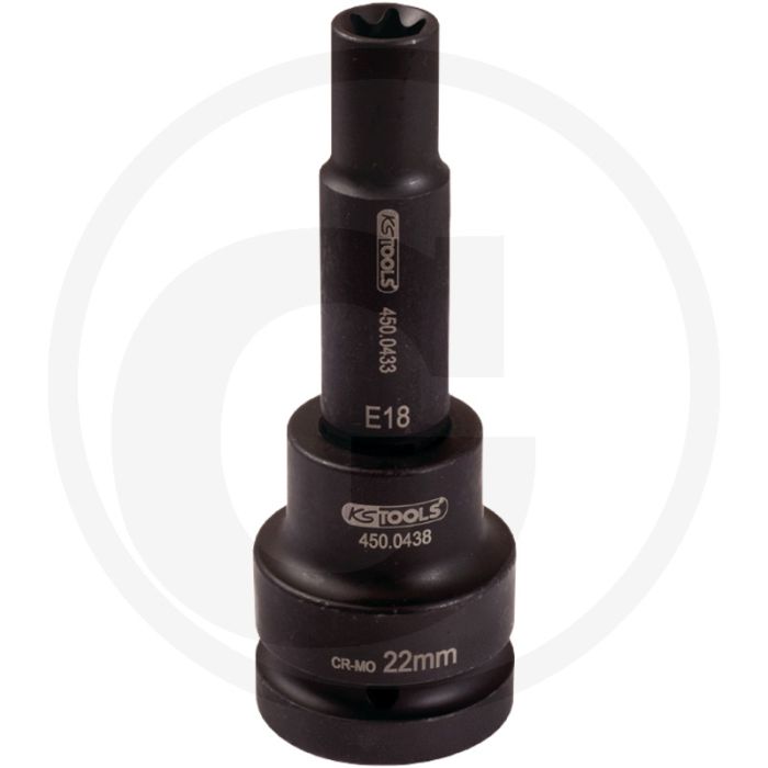 Ks tools 3/4” krachtdopsleutelbit voor tx-e-boute - e18, lange uitvoering, phosphatiert Ks tools 3/4” krachtdopsleutelbit voor tx-e-boute - e18, lange uitvoering, phosphatiert