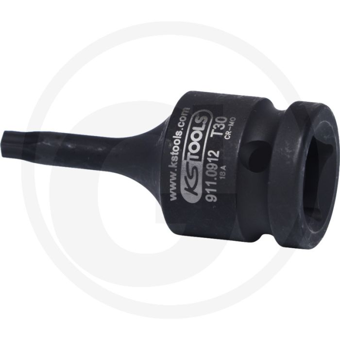 Ks tools 1/2” krachtdopsleutelbit, kort, t30 - torx® profiel, 57mm Ks tools 1/2” krachtdopsleutelbit, kort, t30 - torx® profiel, 57mm