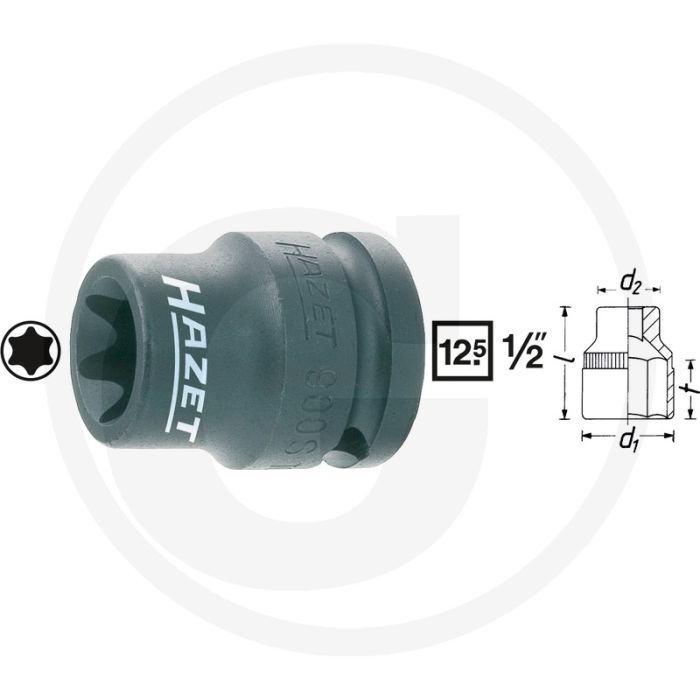 Hazet krachtdopsleutelbit torx e14, 38 mm lengte