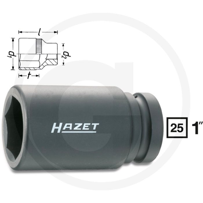 Hazet krachtdopsleutel zeskant 41mm 110mm chroom vanadium staal