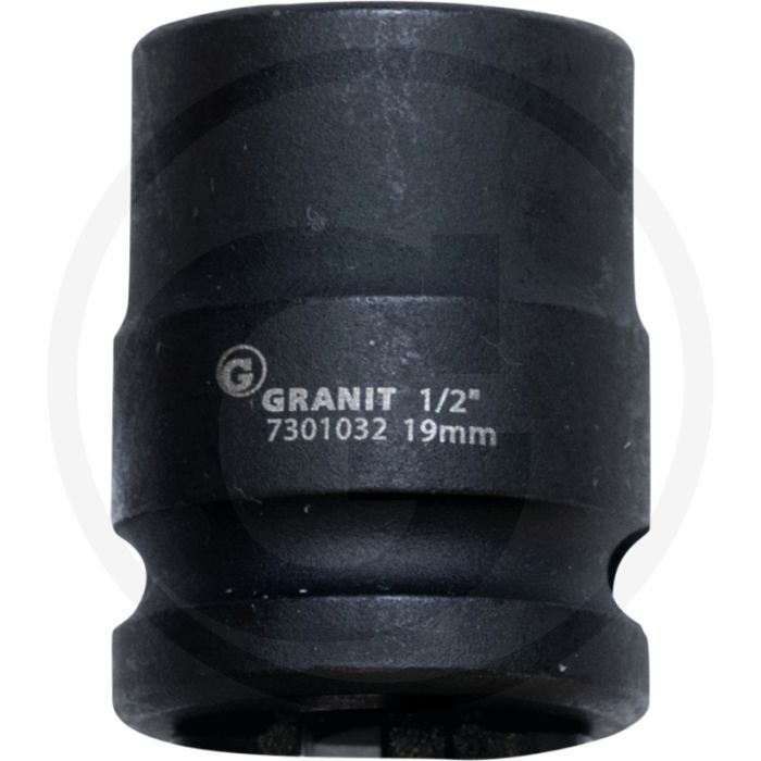 Black edition black edition 1/2" zeskant krachtdop, kort, 19 mm - aandrijving: 80 - 420 nm