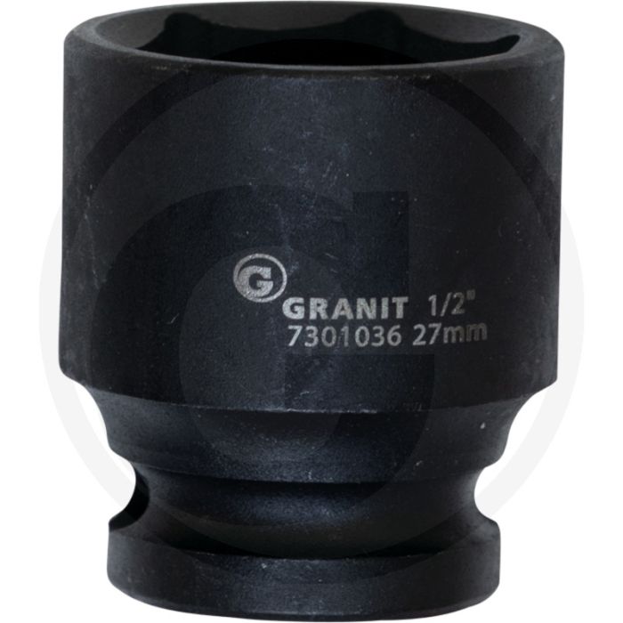 Black edition black edition 1/2" zeskant krachtdop, kort, 27 mm - 80-420 nm
