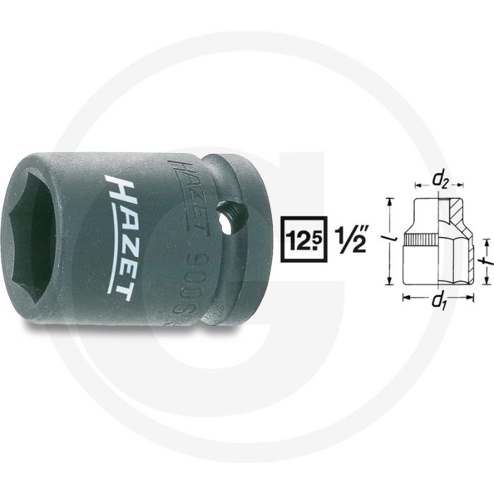 Hazet zeskant krachtdopsleutel 32mm chroom vanadium staal din 3129 iso 2725-2