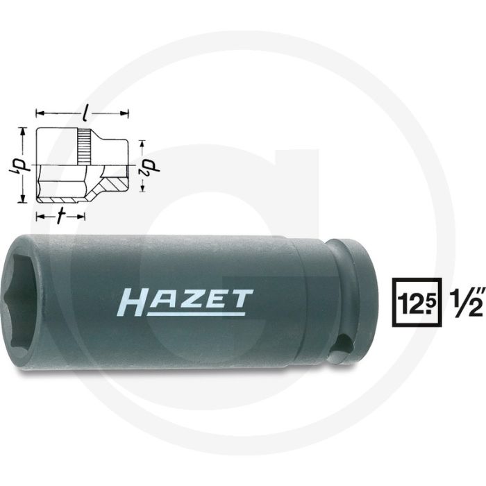 Hazet zeskant krachtdopsleutel 24 mm - chroom vanadium speciaal staal