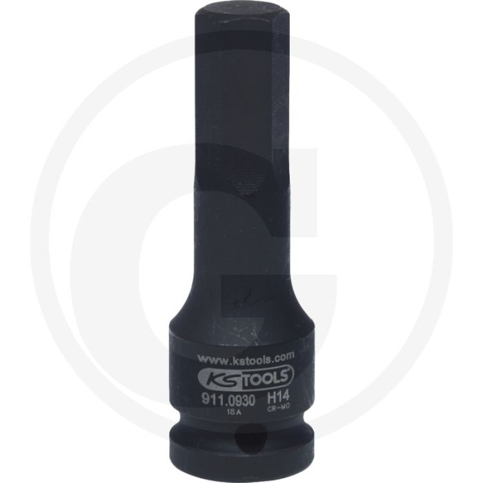 Ks tools 1/2” krachtdopsleutelbit voor binnenzeskant - lange uitvoering - 75mm Ks tools 1/2” krachtdopsleutelbit voor binnenzeskant - lange uitvoering - 75mm