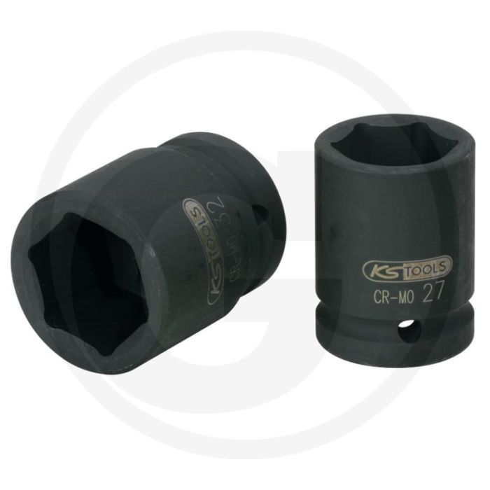 Ks tools 3/4" zeskant krachtdop, kort, 55 mm - phosphatiert, chrom-molybdän