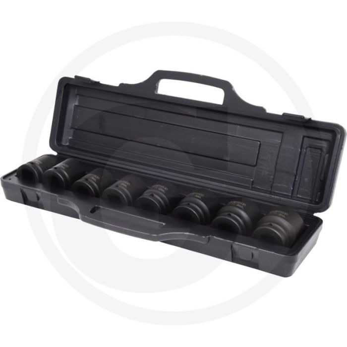 Ks tools 3/4" krachtdopsleutelset, 8-delig, kort, 6-kant, innenvierkant, phosphatiert, chrom-molybdän