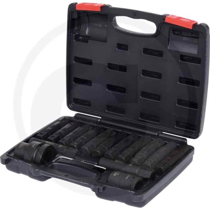 Ks tools, jeu de douilles à embout de 3/4” + 1”, 16 pièces - chrome-molybdène Ks tools, jeu de douilles à embout de 3/4” + 1”, 16 pièces - chrome-molybdène