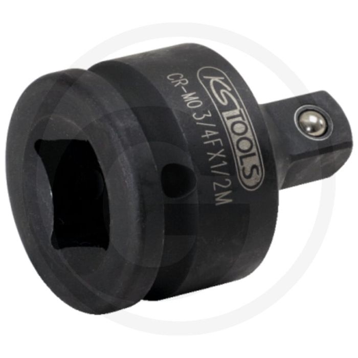 Ks tools 3/4" krachtadapter - 3/4" f naar 1/2" m - din 3121/iso 1174 - chroom-molybdeen