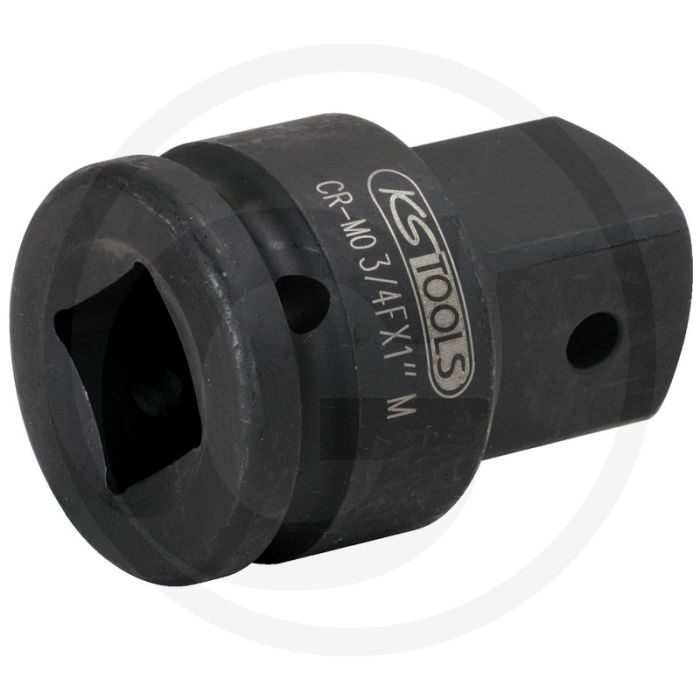 Ks tools 3/4" krachtadapter, 3/4"f x 1"m - vierkantantrieb nach din 3121 - 44,0mm diameter
