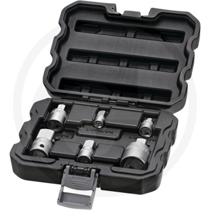 Black edition adapterset 6-delig - chroom-vanadiumstaal, mat gesatineerd