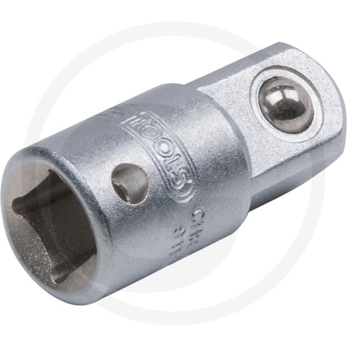 Ks tools 1/4" verloopadapter, 1/4"f x 3/8"m - mat gesatineerd, chroom vanadium