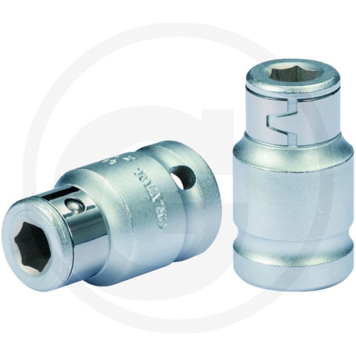 Ks tools 1/2" bit-dopadapter, 1/2" x 5/16", 38mm - chroom vanadium, din 3120/iso 1174, handmatige bediening