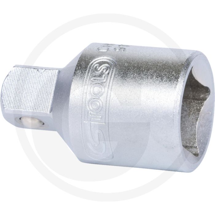 Ks tools 1/2" verloopadapter van 1/2" naar 3/8" - matt satiniert chrom vanadium - din 3123 / iso 3316 Ks tools 1/2" verloopadapter van 1/2" naar 3/8" - matt satiniert chrom vanadium - din 3123 / iso 3316