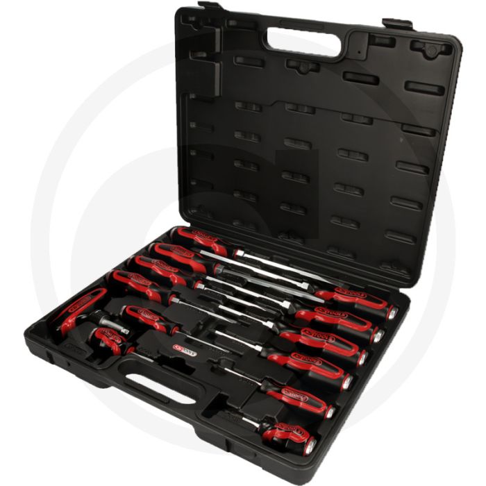 Jeu de tournevis à percussion Ks tools 13 pièces avec manche à 2 composants, cliquet et mallette en plastique Jeu de tournevis à percussion Ks tools 13 pièces avec manche à 2 composants, cliquet et mallette en plastique