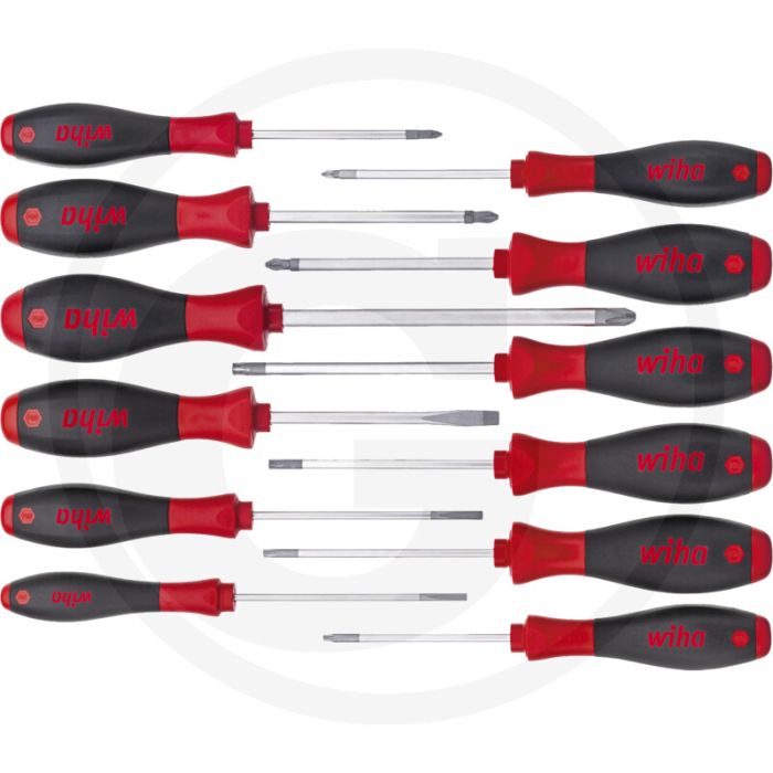 Wiha wiha screwdriver set softfinish® 12-piece - design ergonomique pour un transfert optimal de la force de la main Wiha wiha screwdriver set softfinish® 12-piece - design ergonomique pour un transfert optimal de la force de la main
