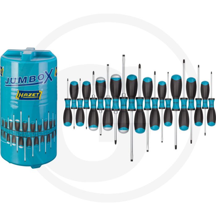 Hazet schroevendraaierset met slagkap 21-delig - inclusief 4x zaagsnede, 2x kruiskop en 10x torx®.