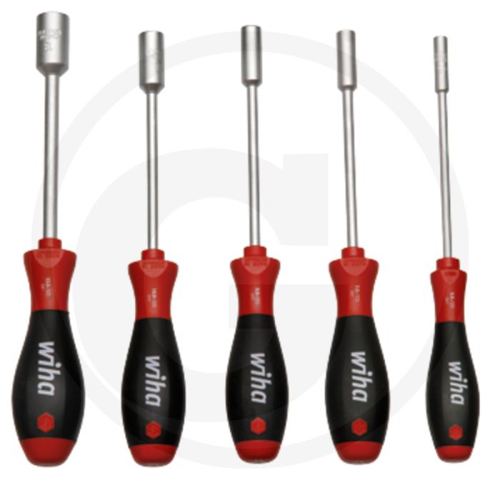 Wiha softfinish® Kappenschraubendreher-Satz 5-teilig, Schlüsselweiten: 5,5, 7, 8, 10, 13 mm, Genauigkeit: 5 mm