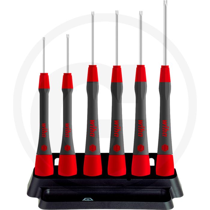 Wiha jeu de tournevis de précision 6 pièces picofinish® avec torx® t4-t9