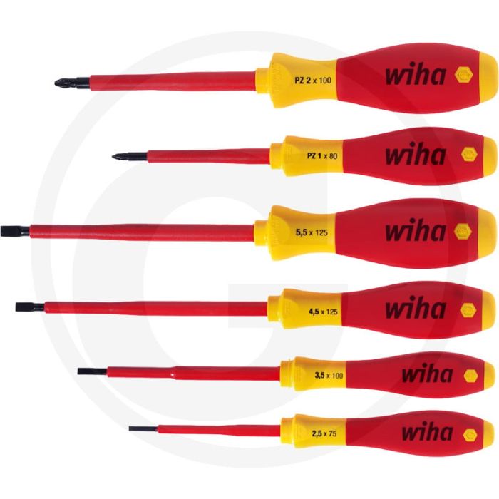Wiha wiha zaagsnede- en kruiskop pozidriv) schroev 6-delig softfinish® electric
